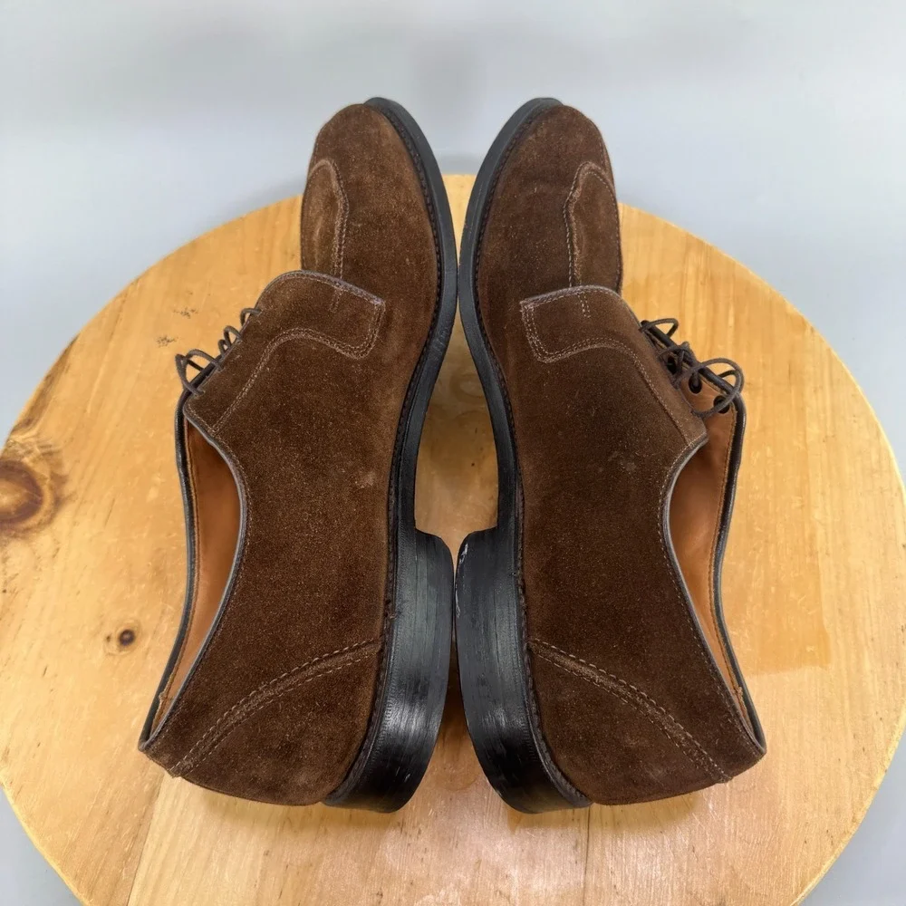 Allen Edmonds Hancock Mens Size 13 B Dress Shoes Brown Suede Split Toe Derby USA